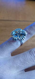Vintage 925 Zilveren Lotus Bloem Ring - 18mm, Gebruikt, Ophalen of Verzenden, 17 tot 18, Dame