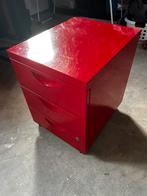 Ladekastje op wieltjes gebruikt rood, Huis en Inrichting, Kasten | Ladekasten, Ophalen, Minder dan 50 cm, Gebruikt, 3 of 4 laden