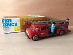 Vintage Brandweer Ladderwagen Blik met geluid 27 cm, Ophalen of Verzenden, Zo goed als nieuw