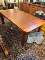 Vintage rechthoekige teakhouten salontafel Jaren 60, Huis en Inrichting, Gebruikt, 100 tot 150 cm, Teakhout, X