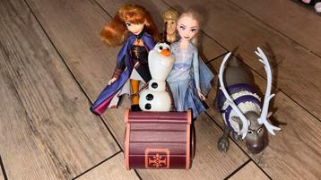 Frozen 2 Barbiepoppen Anna, Elsa, Olaf en Kristof op de slee beschikbaar voor biedingen