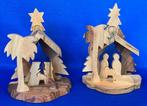 2 Duitse houten kerstboomhangers (kerststal), Diversen, Kerst, Ophalen of Verzenden, Zo goed als nieuw