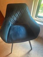 2 blauwe velvet stoelen, Huis en Inrichting, Stoelen, Ophalen, Zo goed als nieuw, Blauw, Twee
