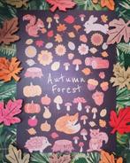 Wenskaart autumn forest en vos sticker, Verzenden, Nieuw