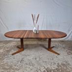 Glostrup Vintage Deense uitschuifbare eettafel jaren 60 teak, Ophalen, 100 tot 150 cm, Scandinavisch, ovale tafel, Niels Bach, skovby, dyrlund