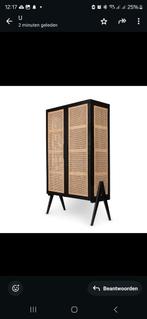 Detjer kast zwart webbing 120x50x198 storage cabinet, Huis en Inrichting, Kasten | Dressoirs, Ophalen, 100 tot 150 cm, Modern