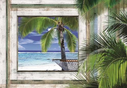 Strand Fotobehang 3D Hangmat, Strandbehang *Fotobehang4you, Huis en Inrichting, Stoffering | Behang, minder dan 10 m², Verzenden