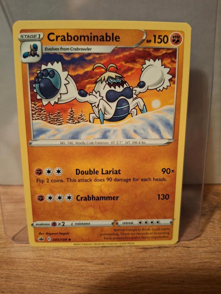 Crabominable 095/198. Chilling Reign. Pokemonkaart, Hobby en Vrije tijd, Verzamelkaartspellen | Pokémon, Zo goed als nieuw, Losse kaart