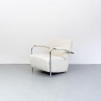 1x Leolux Scylla crême stof met motief (maze) - lage rug, Huis en Inrichting, Fauteuils, Niet ingevuld, Niet ingevuld, Leer, Ophalen of Verzenden