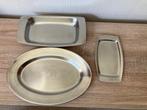 3 platte RVS serveerschalen verschillende maten, Ophalen of Verzenden