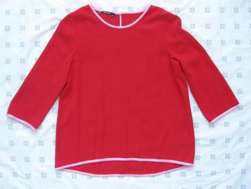 Marc Aurel rode top, blouse, met roze randje, maat 40 beschikbaar voor biedingen