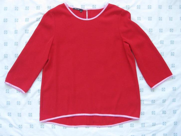 Marc Aurel rode top, blouse, met roze randje, maat 40, Kleding | Dames, Blouses en Tunieken, Zo goed als nieuw, Maat 38/40 (M)