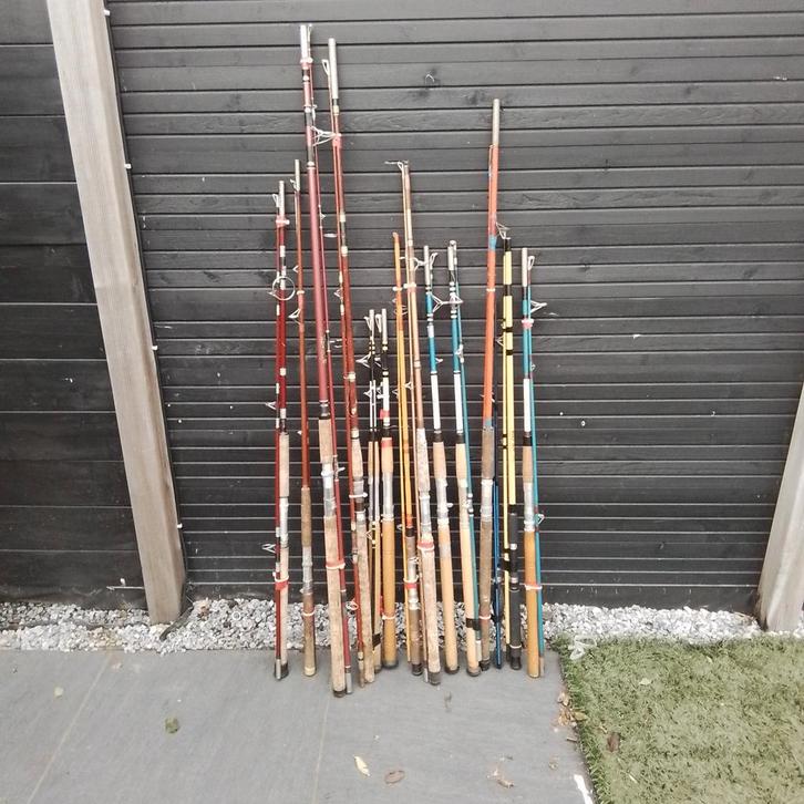 Groot Visspullen hengels, Molens, Reels, Accessoire, Watersport en Boten, Hengelsport | Algemeen, Gebruikt, Werphengel, Ophalen of Verzenden