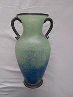 Vintage vaas glas en metaal murano 27,5cm hoog, Antiek en Kunst, Ophalen of Verzenden