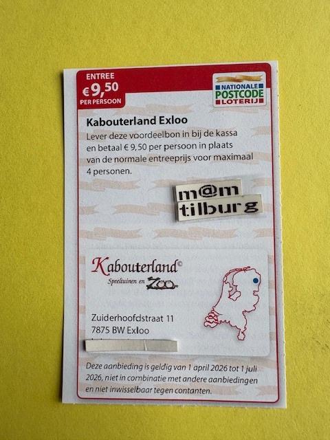 Kabouterland Exloo entree €9,50 p.p., Tickets en Kaartjes, Kortingen en Cadeaubonnen, Drie personen of meer, Overige typen, Kortingsbon