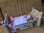 Prachtig handgemaakt houten poppenbed met bijpassend deken, Ophalen, Zo goed als nieuw, Overige typen