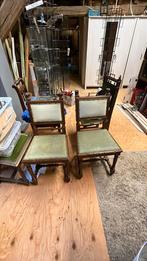 Groen velours antieke mechelse stoelen, 6 stuks, Antiek en Kunst, Ophalen