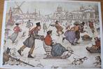 Anton Pieck prent - schaatspret op het ijs, 1980 tot heden, Ophalen of Verzenden, Zo goed als nieuw, Prent