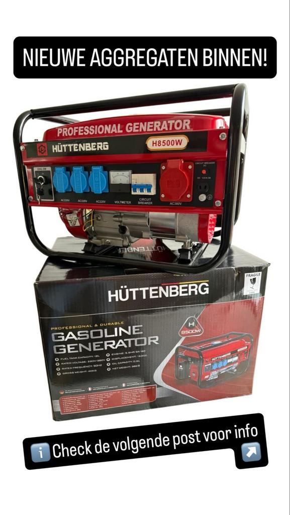 Hüttenberg H8500W Aggregaat / Generator - Nieuw!, Doe-het-zelf en Verbouw, Aggregaten, Nieuw, Benzine, Minder dan 5 kVA, Ophalen of Verzenden