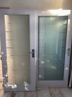 3 Binnendeuren met glas, diverse maten, Doe-het-zelf en Verbouw, Deuren en Horren, Ophalen, Gebruikt, 80 tot 100 cm, Binnendeur