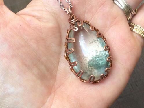ketting en hanger, Sieraden, Tassen en Uiterlijk, Kettingen, Zo goed als nieuw, Steen of Mineraal, Zilver, Met edelsteen, Met hanger