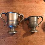 Antieke bekers met oren tin, Antiek en Kunst, Ophalen of Verzenden