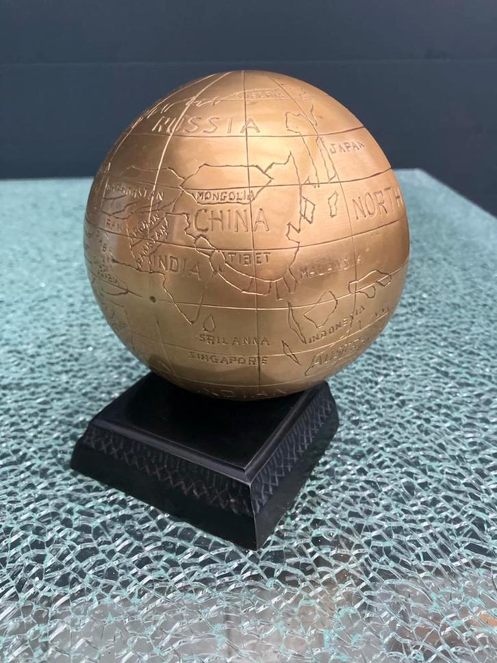 Vintage Gouden Globe Decoratie, Huis en Inrichting, Woonaccessoires | Wereldbollen, Zo goed als nieuw, Ophalen of Verzenden