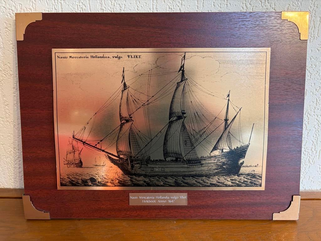 Antiek Scheepsplaat Hekboot Anno 1647, Antiek en Kunst, Kunst | Etsen en Gravures, Ophalen of Verzenden