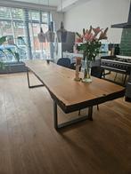 Lange smalle boomstam eettafel, Huis en Inrichting, Tafels | Eettafels, Ophalen, Gebruikt, 200 cm of meer, 50 tot 100 cm