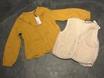 NIEUW oker blouse met teddy gilet mt 128 Daily7 (€80) c2, Ophalen of Verzenden, Zo goed als nieuw, Meisje, Overhemd of Blouse