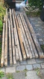 Antieke houten vloerenbalken met spijkers, Doe-het-zelf en Verbouw, Ophalen, Gebruikt, Plank, 50 mm of meer