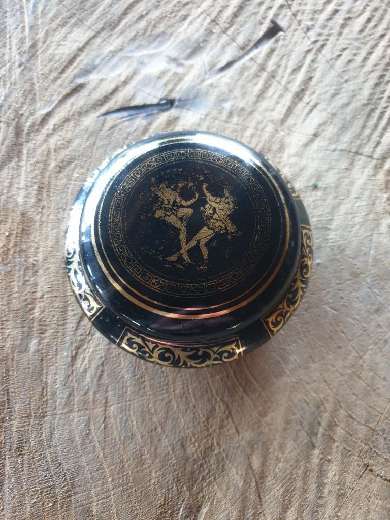 Vintage Griekse Sieradendoos met Gouden Decoratie, Ophalen of Verzenden