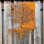 Stalen wanddecoratie boom met wortels - levensboom, Ophalen of Verzenden, Nieuw