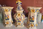 antieke polychroom delfts blauw kast stel, Ophalen of Verzenden