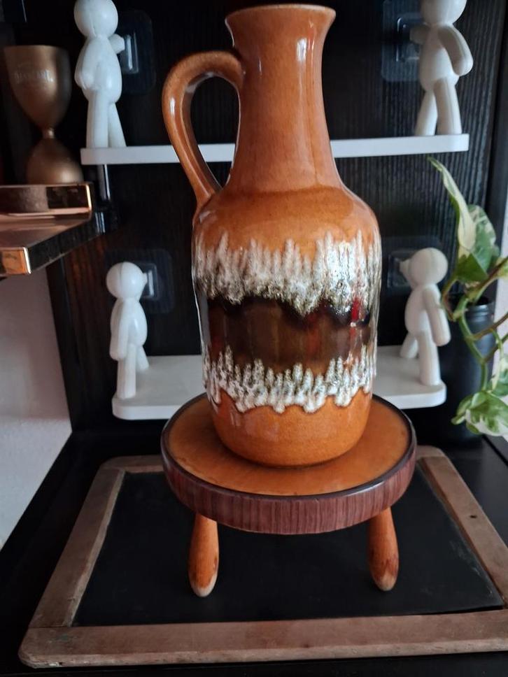 Bay Keramik Vaas - Made in Germany, Huis en Inrichting, Woonaccessoires | Vazen, Gebruikt, Oranje, Minder dan 50 cm, Aardewerk of Porselein