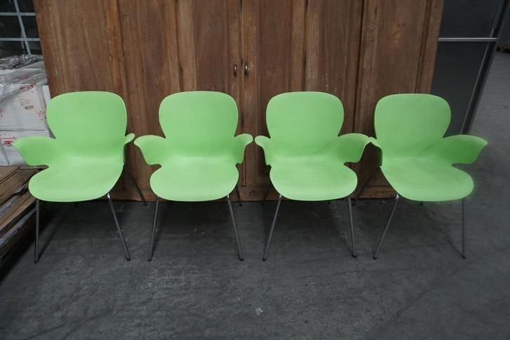 4x kohl stoelen kunststof eetkamerstoelen wachtkamer stoelen, Huis en Inrichting, Stoelen, Gebruikt, Vier, Kunststof, Overige kleuren