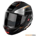 Nolan N120-1 NIGHTLIFE N-COM systeemhelm, Zwart-Wit-Oranje, Ophalen of Verzenden, Nieuw met kaartje