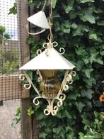 Brocante Hanglamp Geel Glas Krullen, Huis en Inrichting, Lampen | Hanglampen, Ophalen of Verzenden, Gebruikt, Glas, Minder dan 50 cm