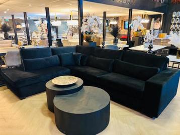Zwart velvet bankstel  beschikbaar voor biedingen