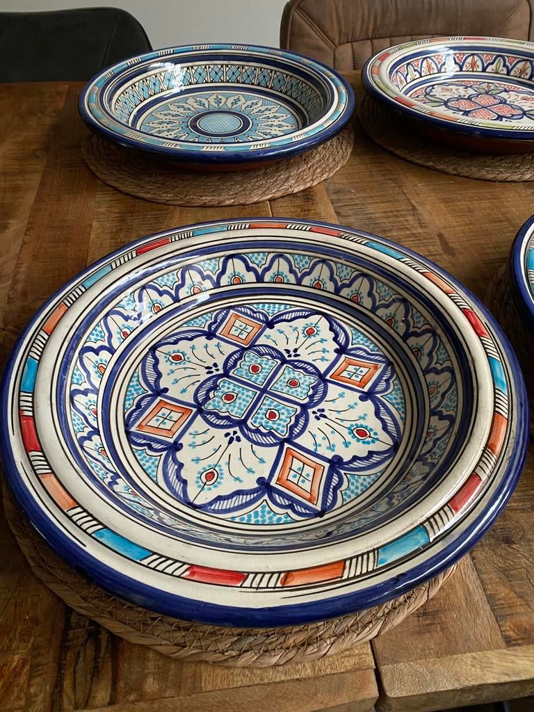 lgas3a schalen Marokkaans aardewerk borden, Schaal, Rond, Nieuw, Ophalen of Verzenden