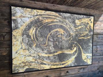 XL Schilderij Zwart/Goud Marmer beschikbaar voor biedingen