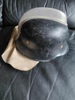 Vintage duitse metalen brandweerhelm, Ophalen of Verzenden, Overige soorten, Duitsland, Helm of Baret