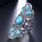 Bohemian zilveren ring met turquoise, Sieraden, Tassen en Uiterlijk, Ringen, Nieuw, Ophalen of Verzenden, 17 tot 18, Met edelsteen