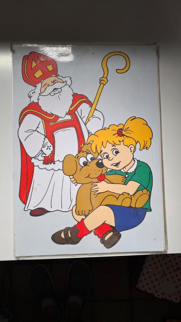 Vintage Sinterklaas Wanddecoratie, Diversen, Sinterklaas, Gebruikt, Ophalen of Verzenden