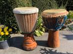 Twee mooie Afrikaanse djembé’s - hebben een nieuw vel nodig, Muziek en Instrumenten, Percussie, Ophalen, Gebruikt, Trommel