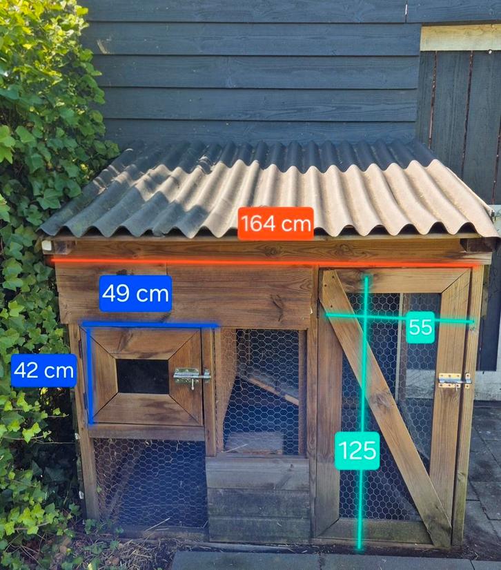 zelfgemaakt konijnenhok (groot), Dieren en Toebehoren, Knaagdieren en Konijnen | Hokken en Kooien, Gebruikt, Hok, 90 cm of meer