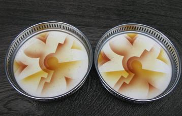 2 COASTERS BAUHAUS SJABLOON TECHNIEK ANTIEK beschikbaar voor biedingen