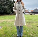 Adler Vintage Lange Wollen Jas Wit, Maat 38/40 (M), -, Beige, -