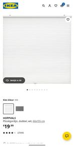 HOPPVALS Plisségordijn, dubbel, wit, 60x155 cm, Huis en Inrichting, Ophalen, Nieuw, Wit