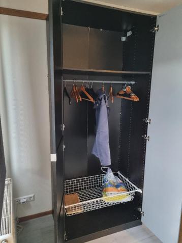 Ikea Pax Kledingkast Zwart/Spiegel 100x60x236 cm - afbeelding 3